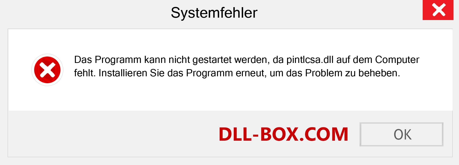 pintlcsa.dll-Datei fehlt?. Download für Windows 7, 8, 10 - Fix pintlcsa dll Missing Error unter Windows, Fotos, Bildern