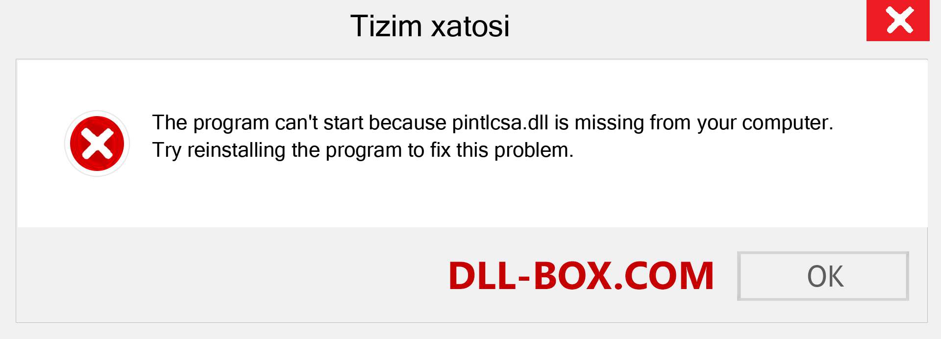 pintlcsa.dll fayli yo'qolganmi?. Windows 7, 8, 10 uchun yuklab olish - Windowsda pintlcsa dll etishmayotgan xatoni tuzating, rasmlar, rasmlar